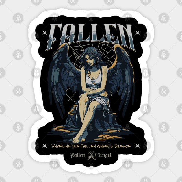 Fallen Angel" Graphic T-Shirt Sticker by Dark Planet Tees